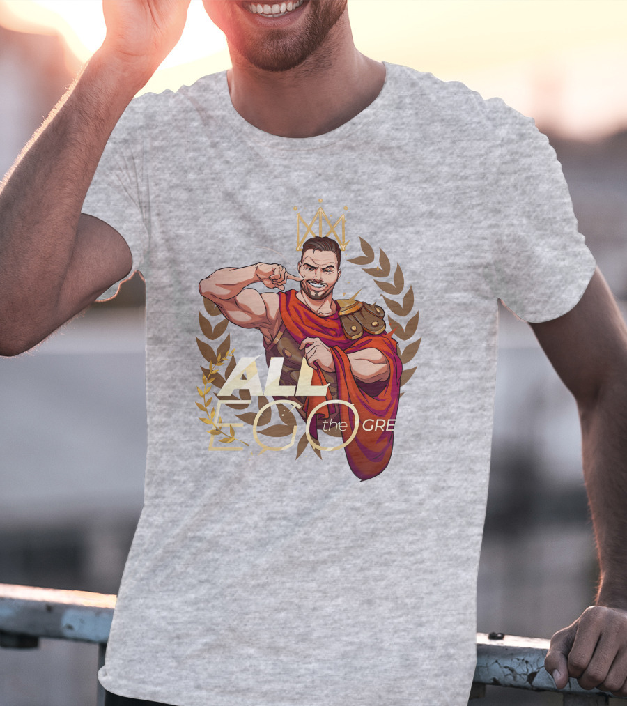All Ego The Great Greek Warrior With Crown And Laurel Wreath T-Shirt