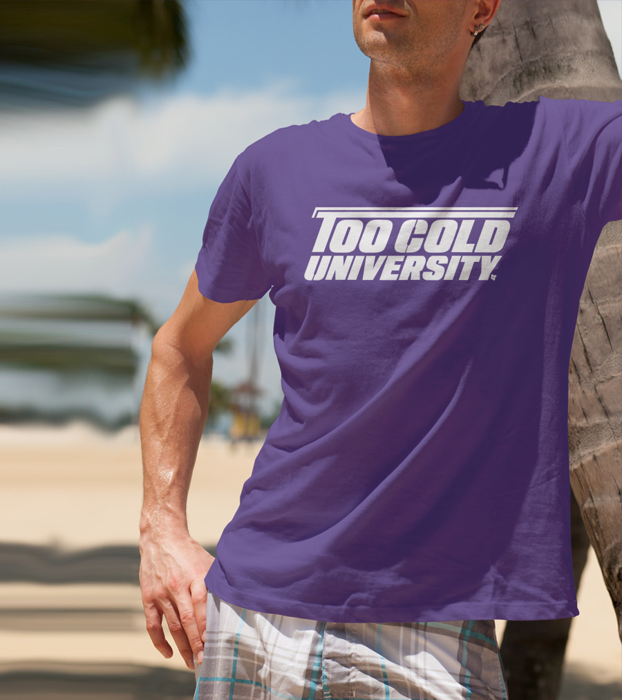 Too Cold University Vintage Style Retro Sports College T-Shirt