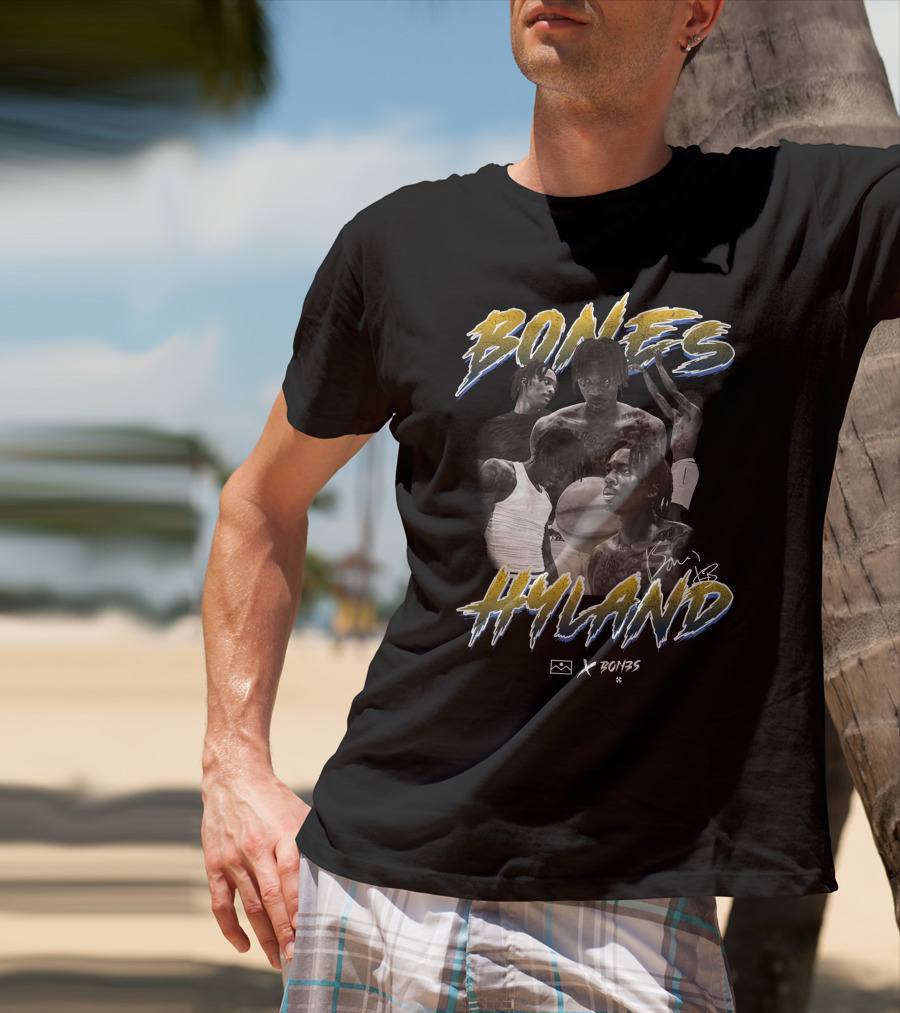 Bones Hyland Vintage Photo Collage Basketball X Bones T-Shirt