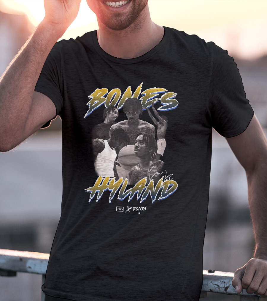 Bones Hyland Vintage Photo Collage Basketball X Bones T-Shirt