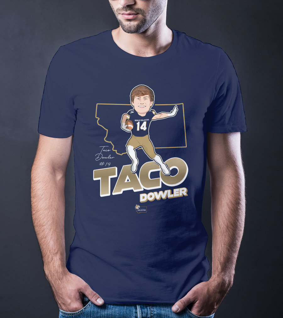 Bobcat Collective Taco Dowler #14 Montana Football T-Shirt