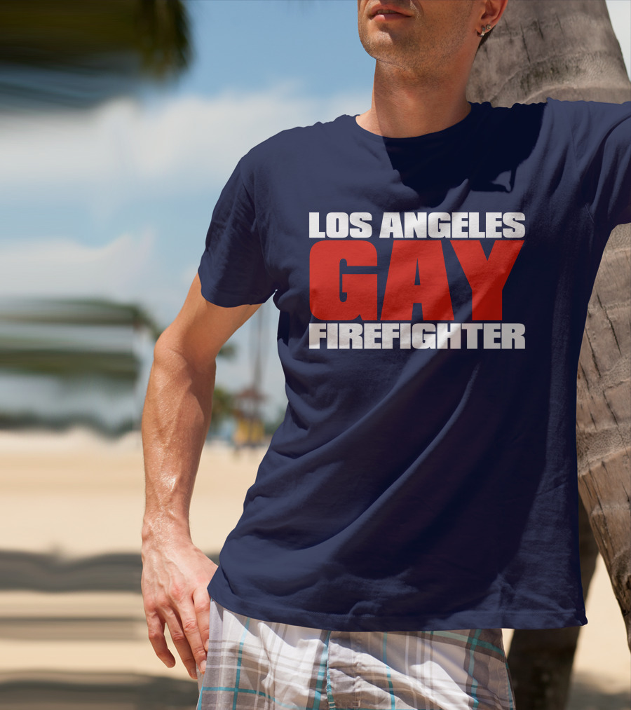 Los Angeles Gay Firefighter Pride Emblem T-Shirt