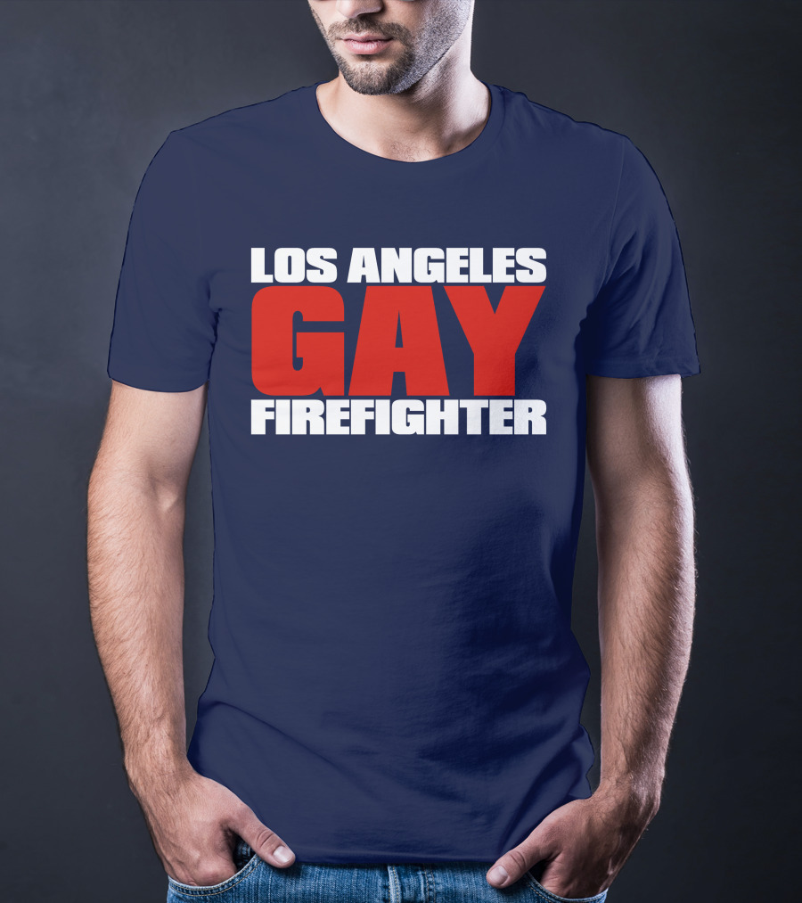 Los Angeles Gay Firefighter Pride Emblem T-Shirt