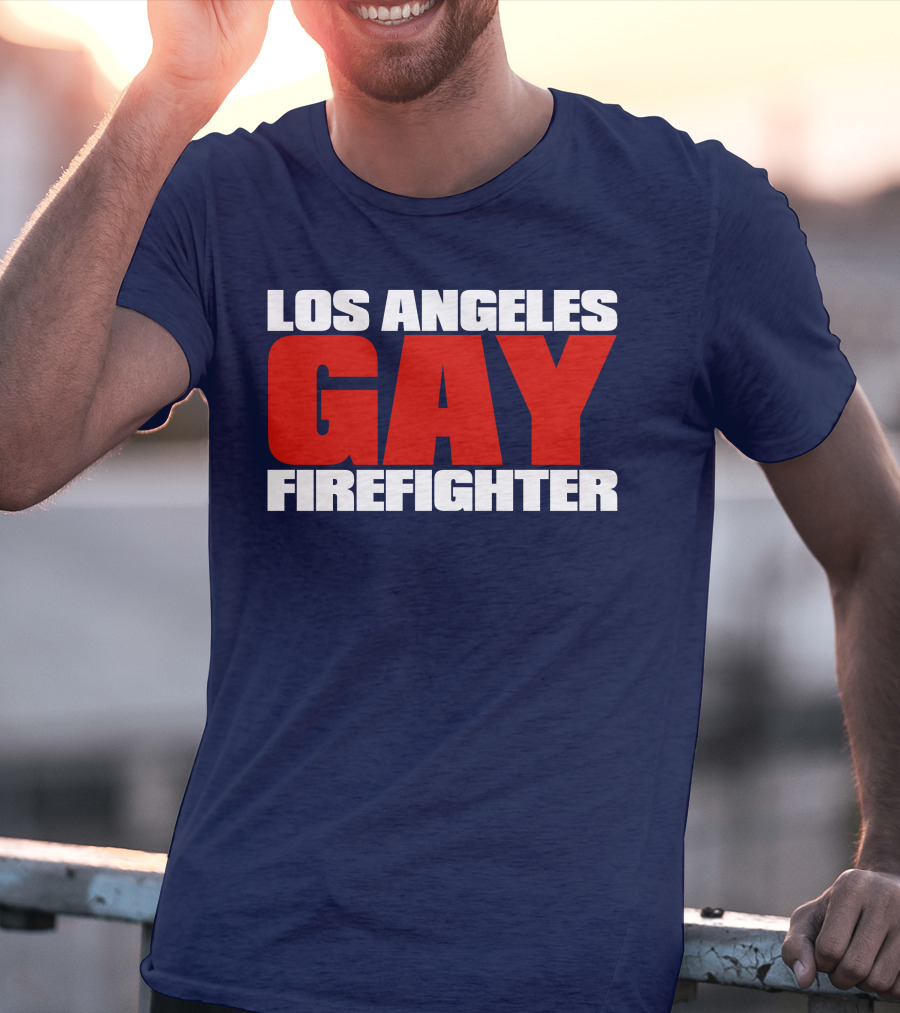 Los Angeles Gay Firefighter Pride Emblem T-Shirt