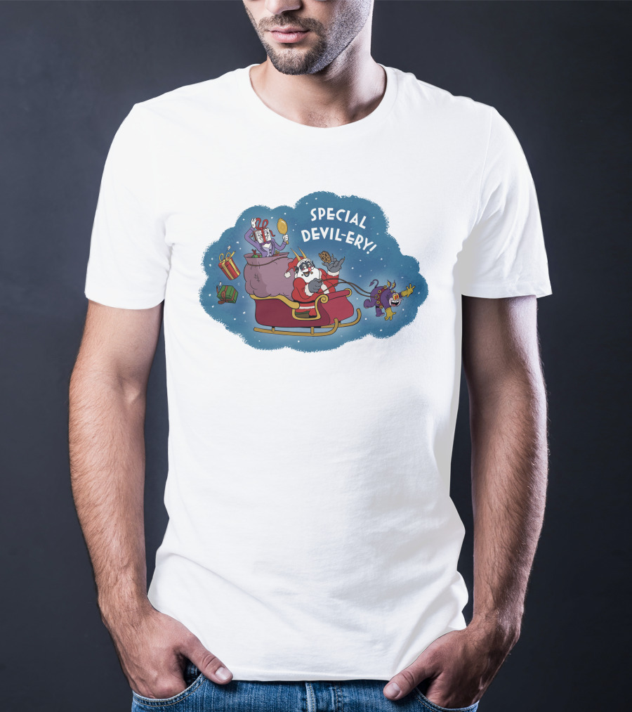Special Devil-Ery Santa Sleigh With Gifts And Characters T-Shirt