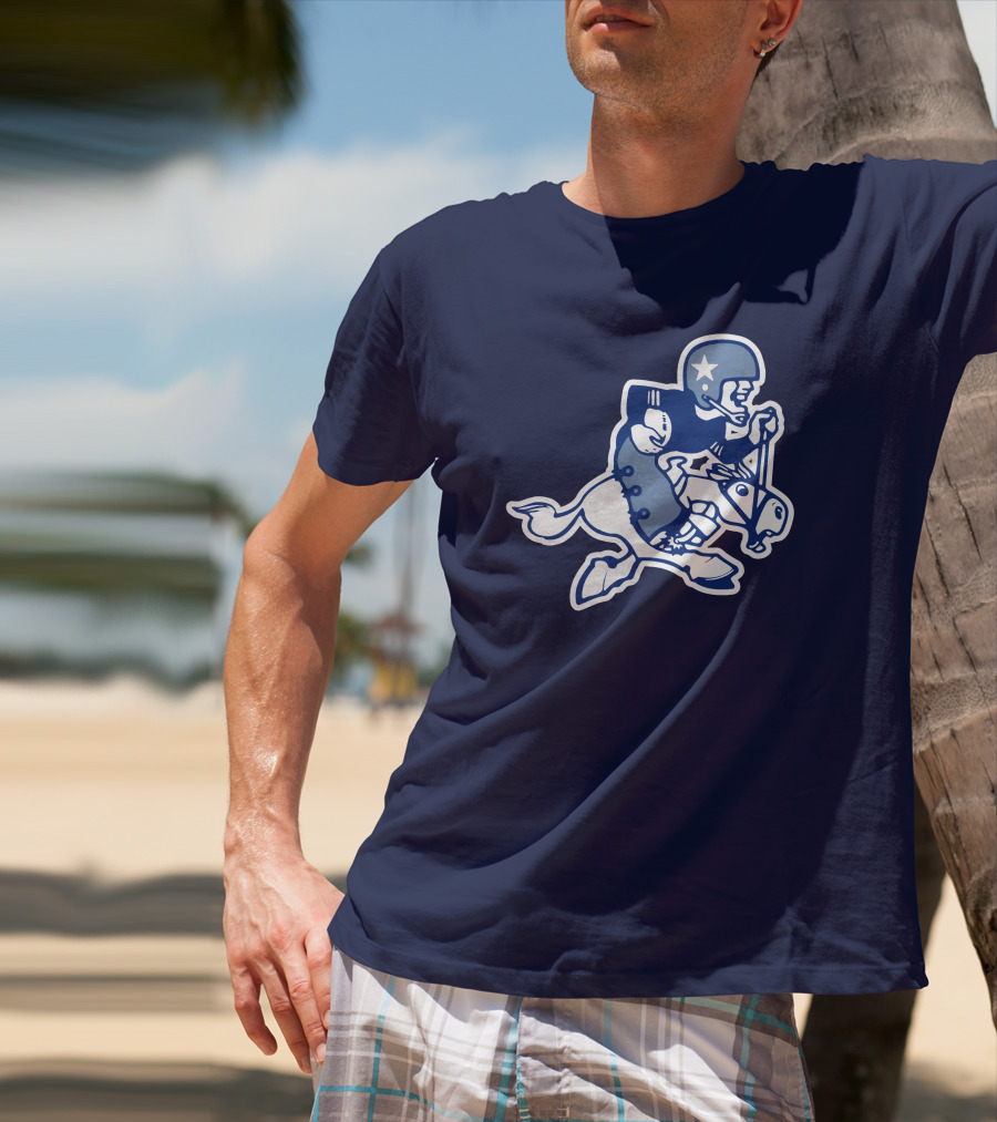 Dallas Cowboys Classic Throwback Fleece NFL Vintage Iconic Logo Navy Blue T-Shirt