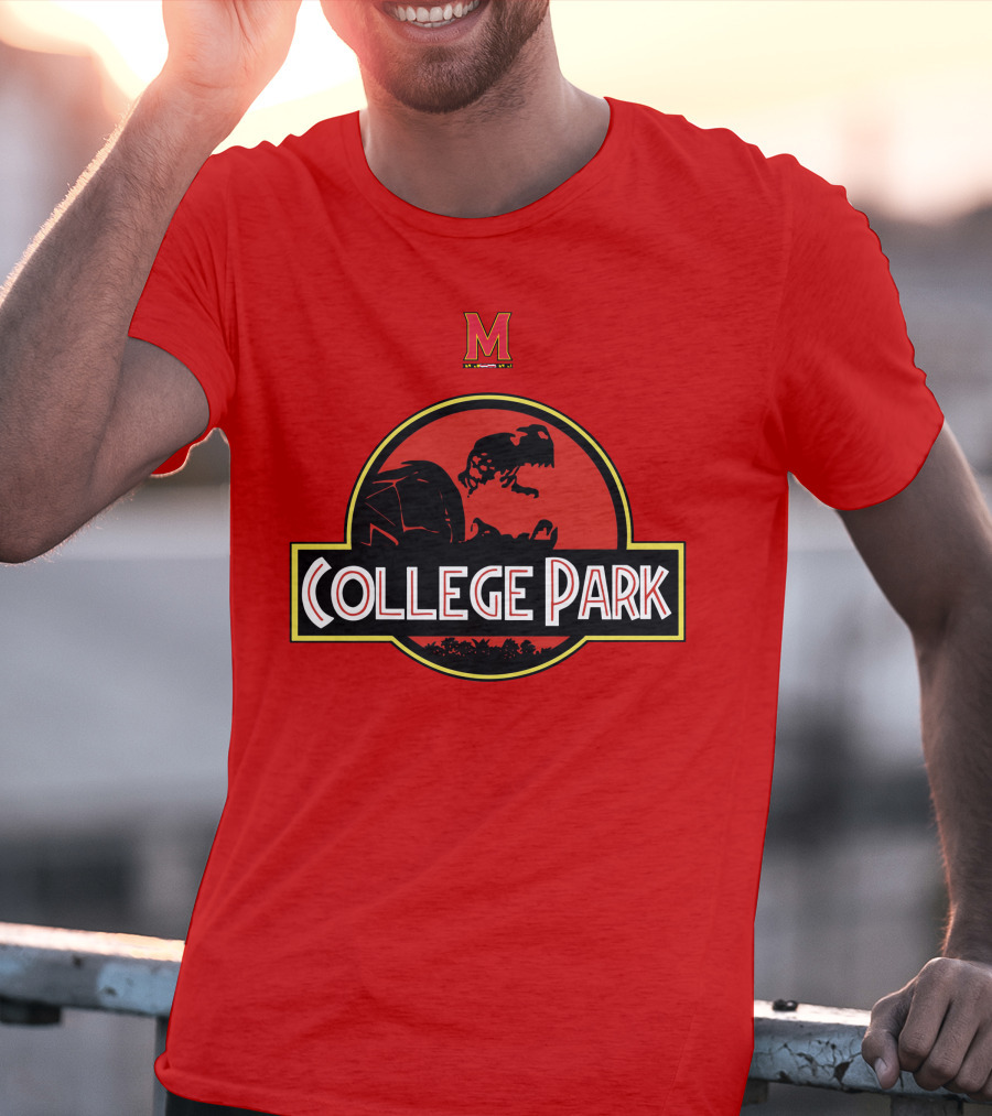 Maryland Terrapins Jurassic Park Inspired College Park T-Shirt