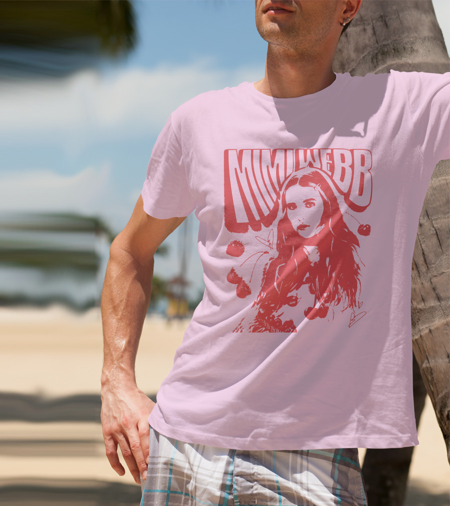 Mimi Webb Cherry Photo With Hand-Drawn Heart And Cherries T-Shirt