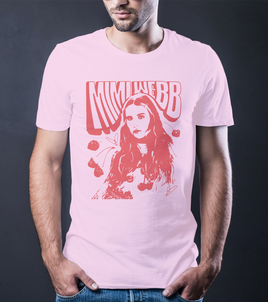 Mimi Webb Cherry Photo With Hand-Drawn Heart And Cherries T-Shirt