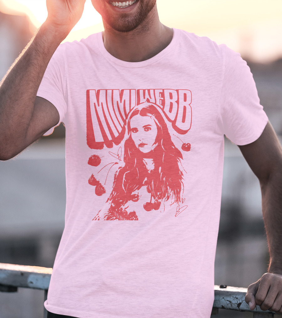 Mimi Webb Cherry Photo With Hand-Drawn Heart And Cherries T-Shirt