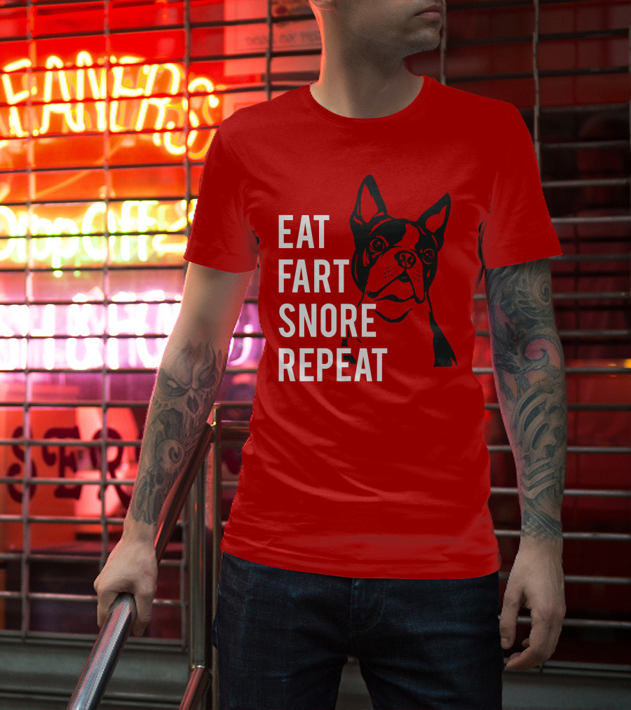 EAT FART SNORE REPEAT Bulldog T-Shirt