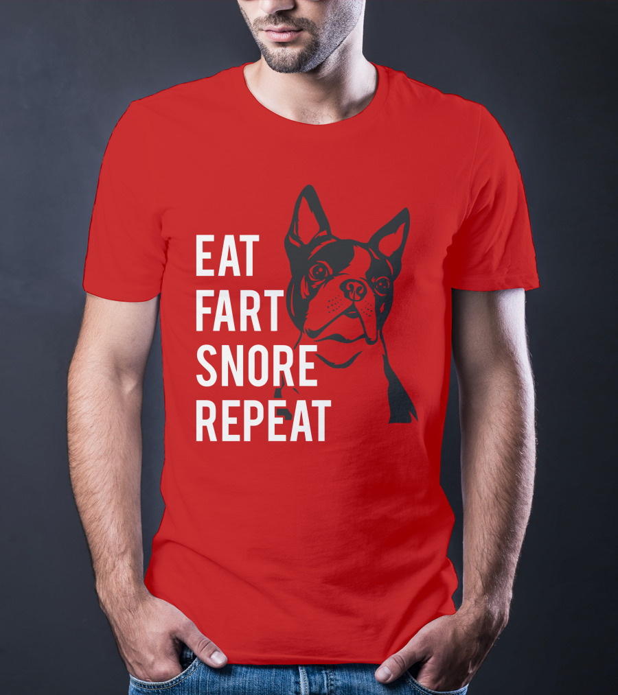 EAT FART SNORE REPEAT Bulldog T-Shirt