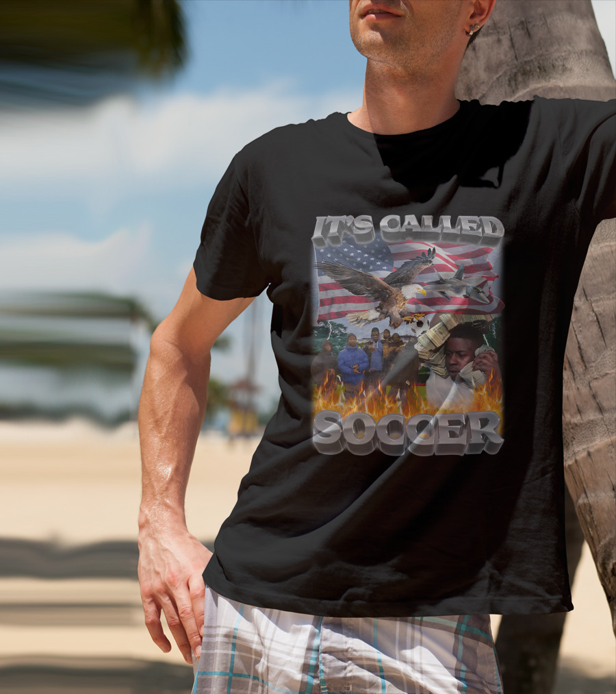 It's Called Soccer Swag Stimulus American Flag Eagle Money Flames T-Shirt