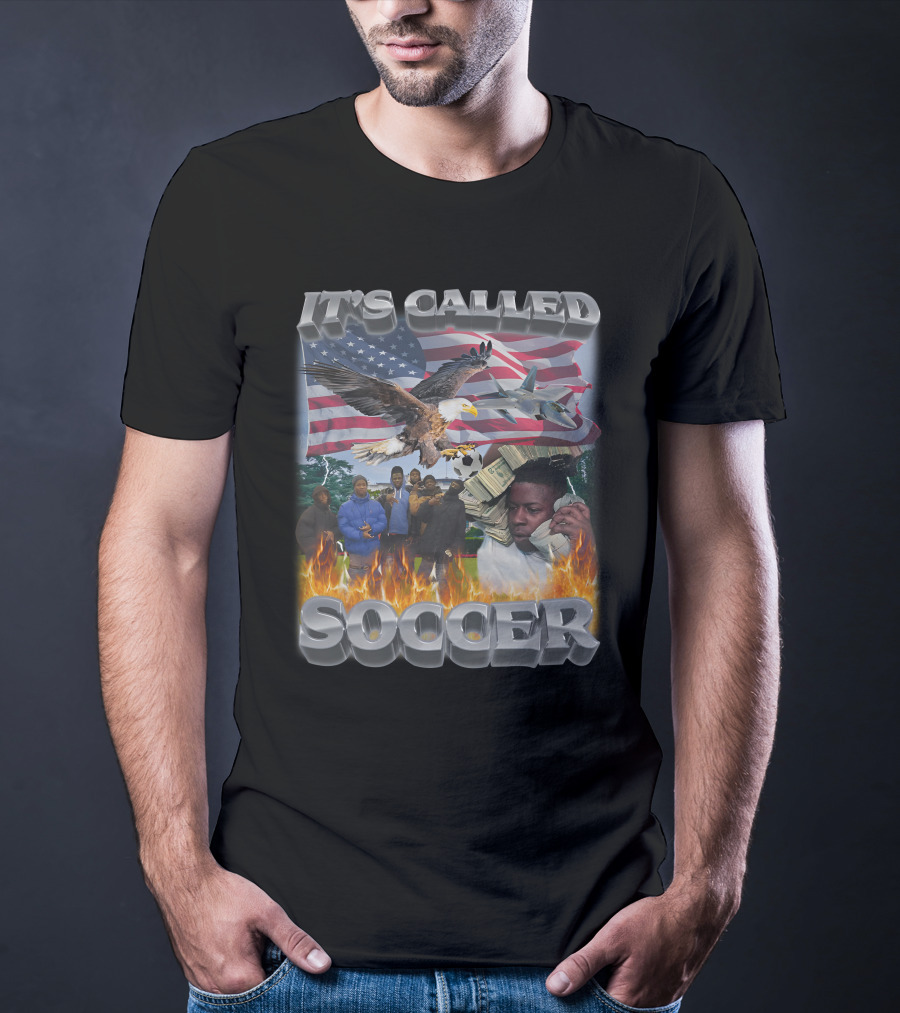 It's Called Soccer Swag Stimulus American Flag Eagle Money Flames T-Shirt