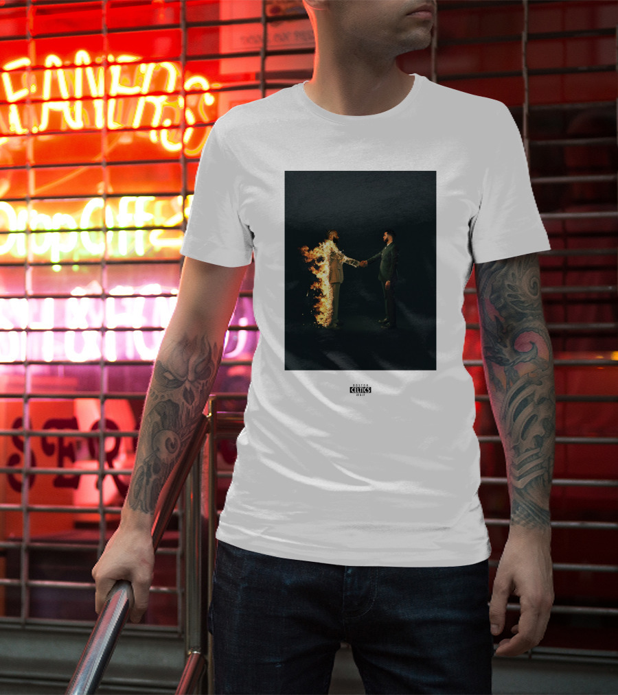 Boston Celtics 18/19 Jayson Tatum Jaylen Brown Handshake Fire T-Shirt