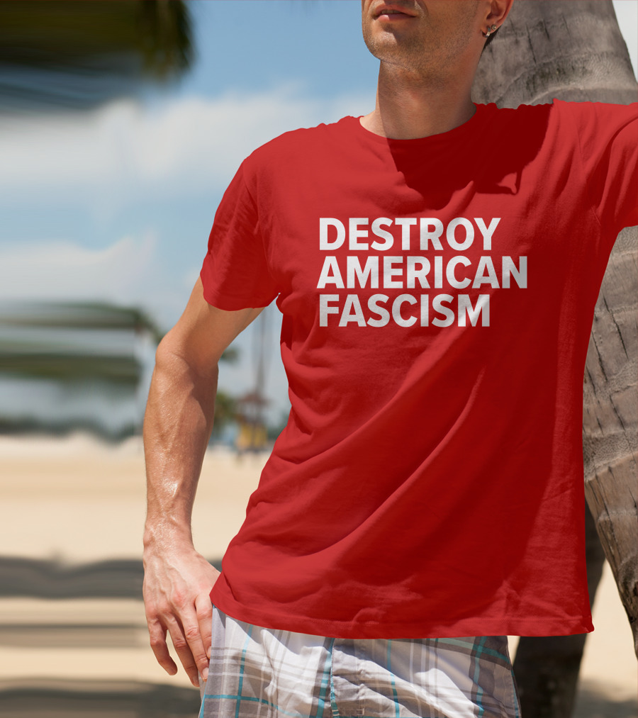 Tom Morello Store Destroy American Fascism Red T-Shirt