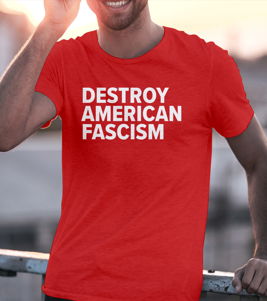 Tom Morello Store Destroy American Fascism Red T-Shirt