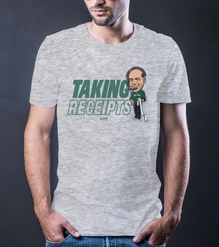 Taking Receipts New York Football Fans Sack Studios T-Shirt