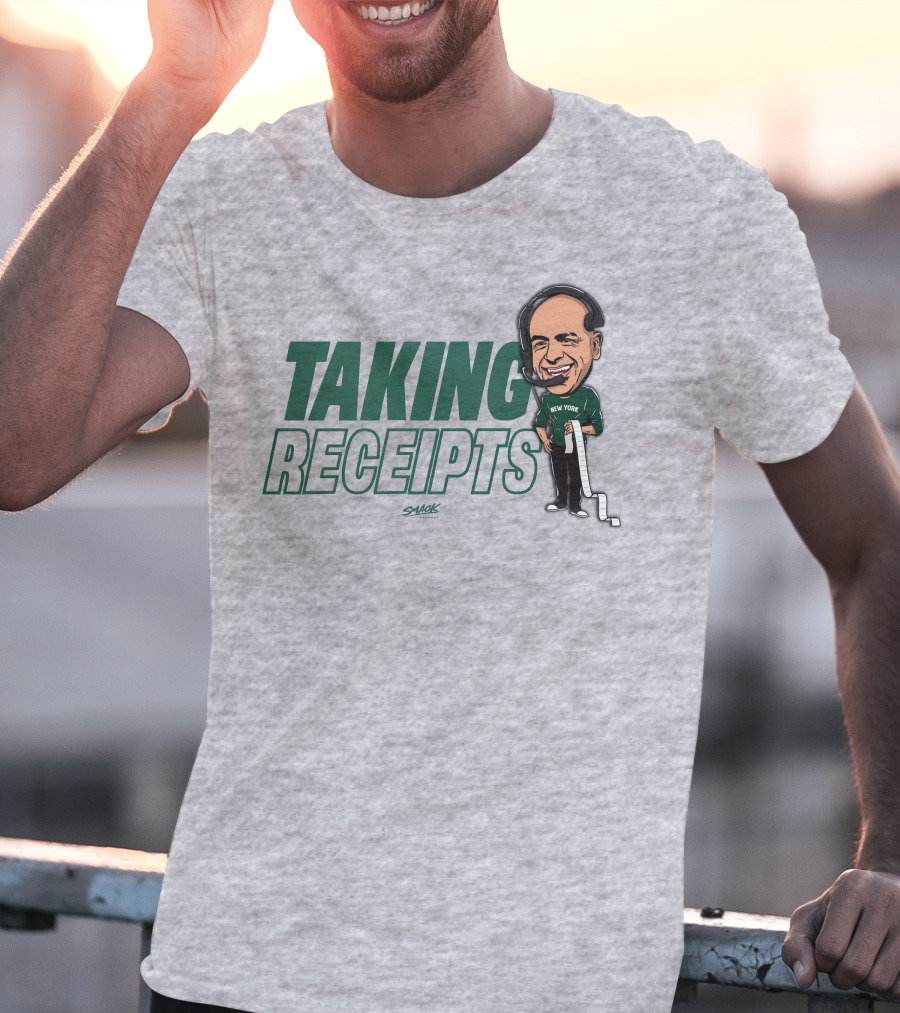 Taking Receipts New York Football Fans Sack Studios T-Shirt