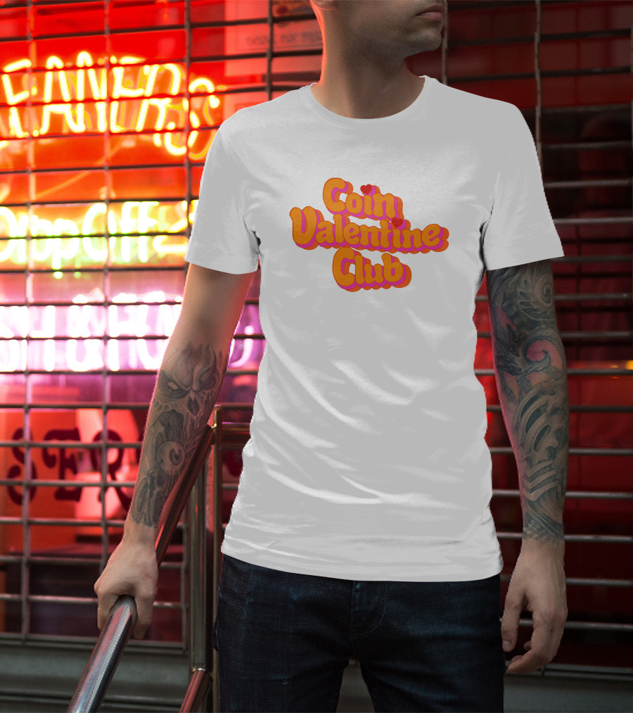 Coin Valentine Club Retro Style With Heart Accents T-Shirt