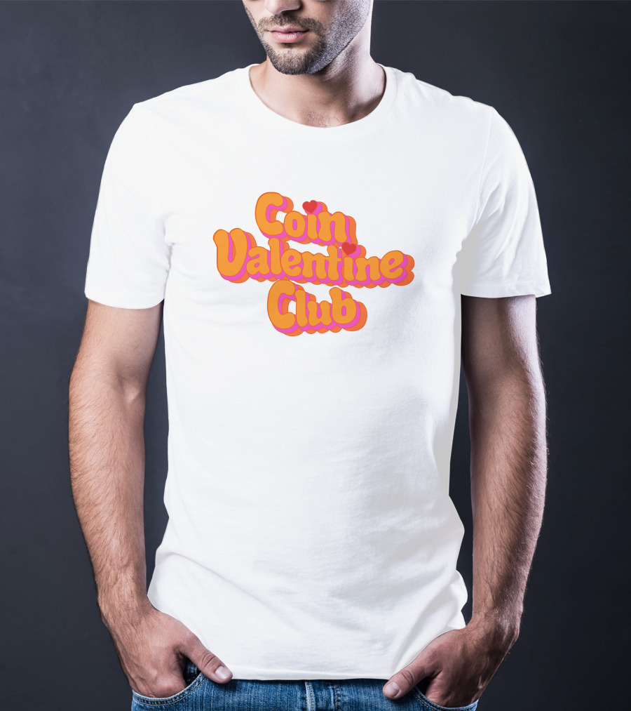 Coin Valentine Club Retro Style With Heart Accents T-Shirt