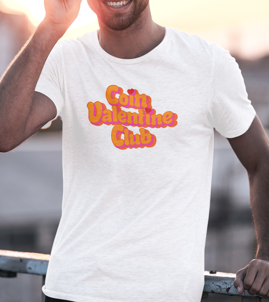 Coin Valentine Club Retro Style With Heart Accents T-Shirt