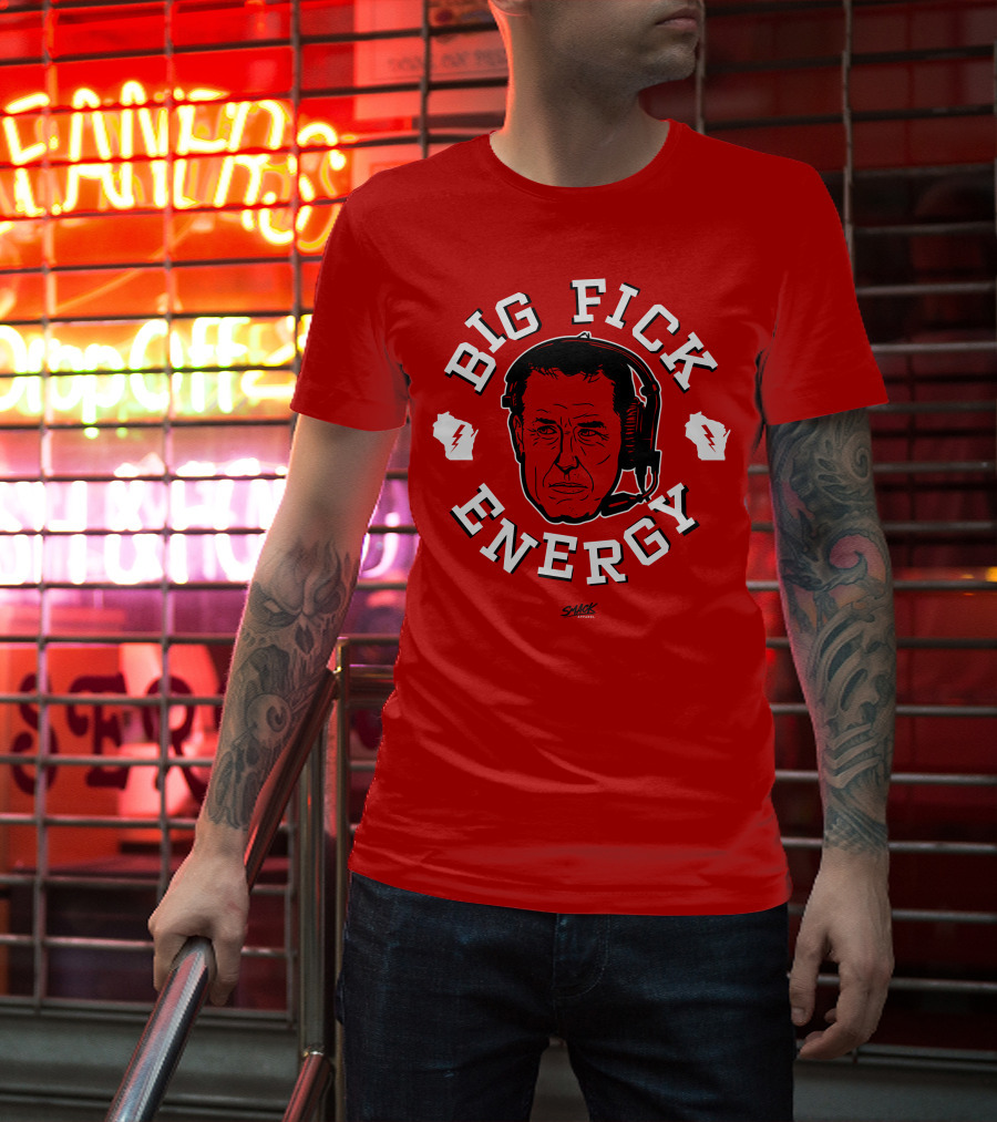 Big Fick Energy Smack Apparel Headset Illustration On Red T-Shirt