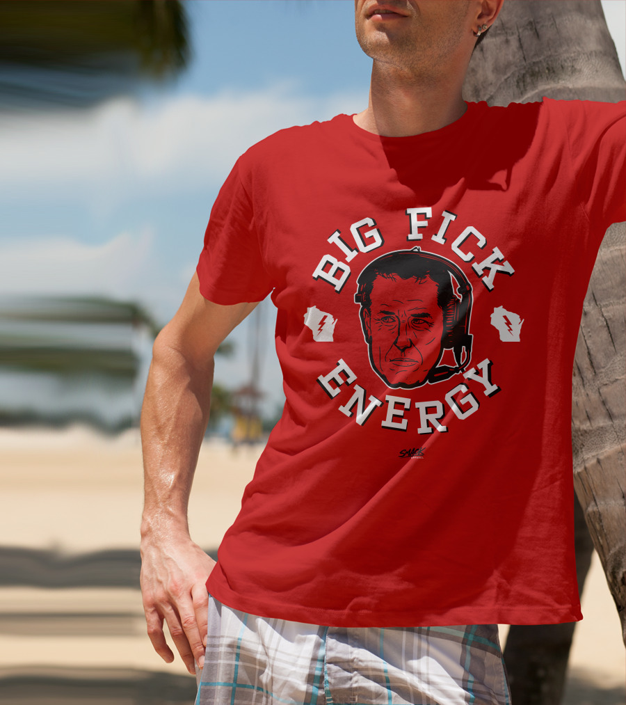 Big Fick Energy Smack Apparel Headset Illustration On Red T-Shirt