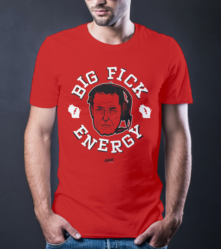 Big Fick Energy Smack Apparel Headset Illustration On Red T-Shirt