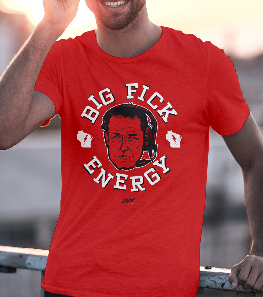 Big Fick Energy Smack Apparel Headset Illustration On Red T-Shirt