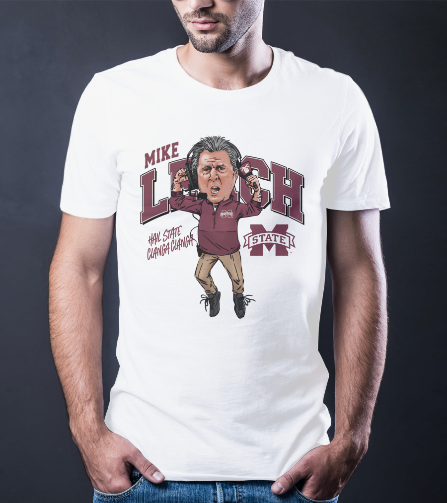 Mike Leach Hail State Clanga Clanga Mississippi State Coach T-Shirt
