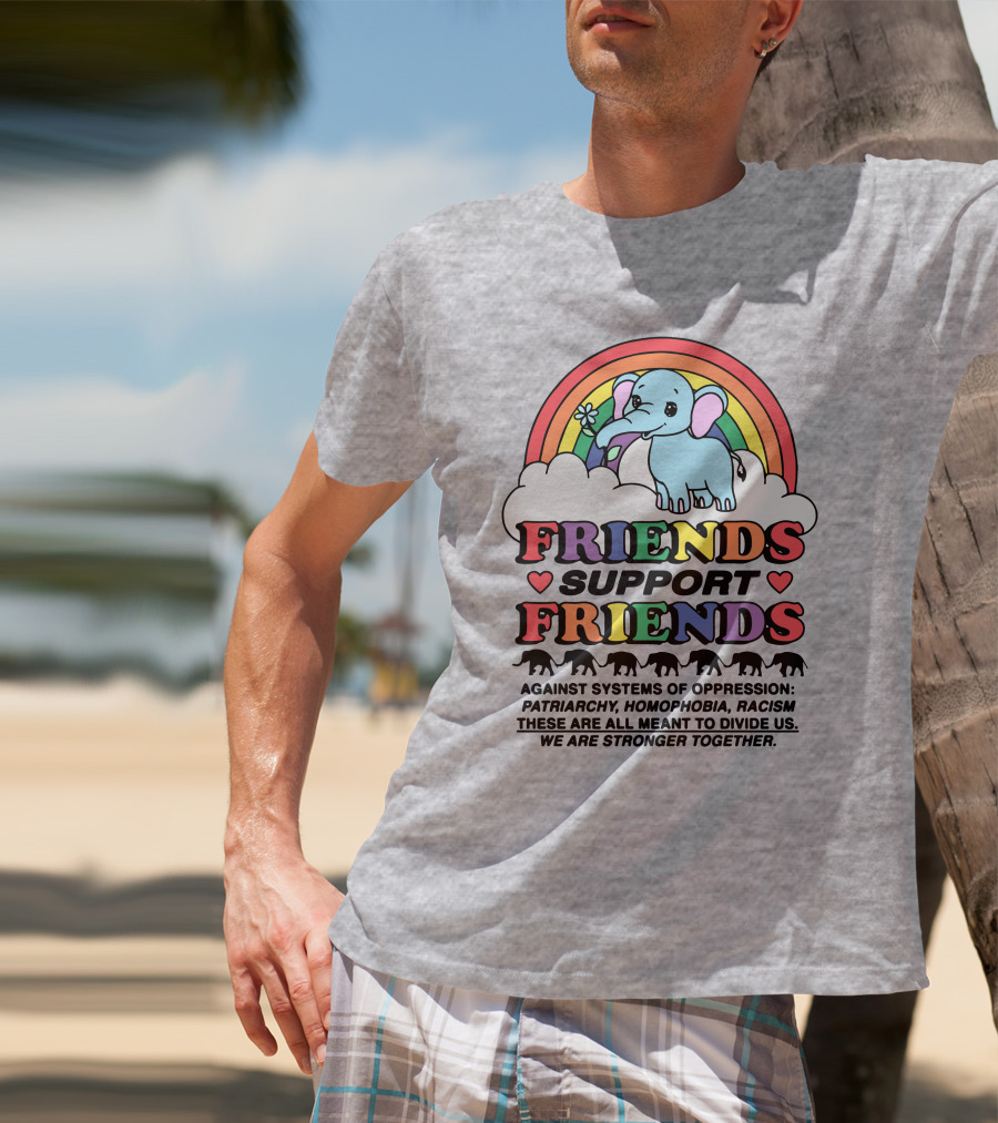 Friends Support Friends Against Systems Of Oppression Patriarchy Homophobia Racism We Are Stronger Together T-Shirt