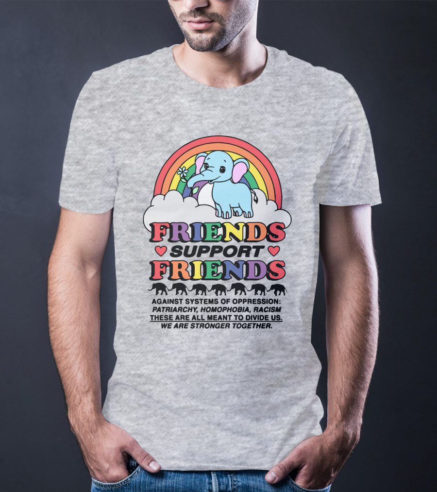 Friends Support Friends Against Systems Of Oppression Patriarchy Homophobia Racism We Are Stronger Together T-Shirt