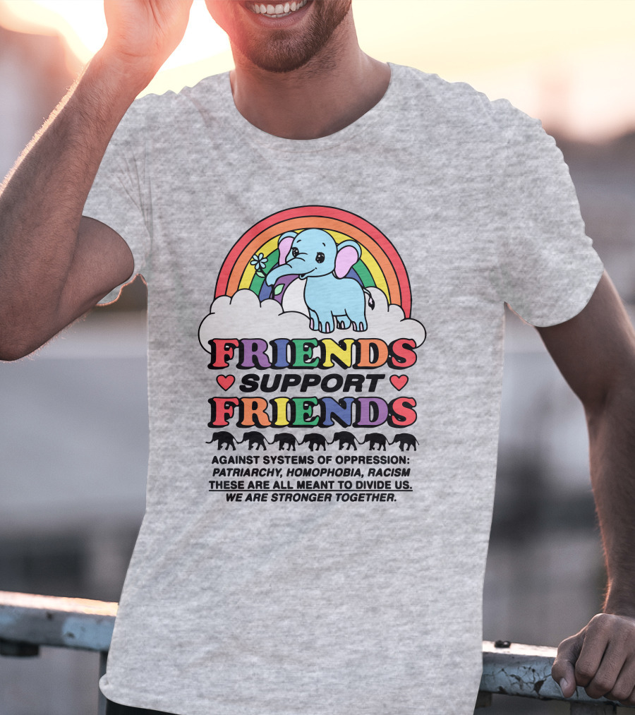 Friends Support Friends Against Systems Of Oppression Patriarchy Homophobia Racism We Are Stronger Together T-Shirt