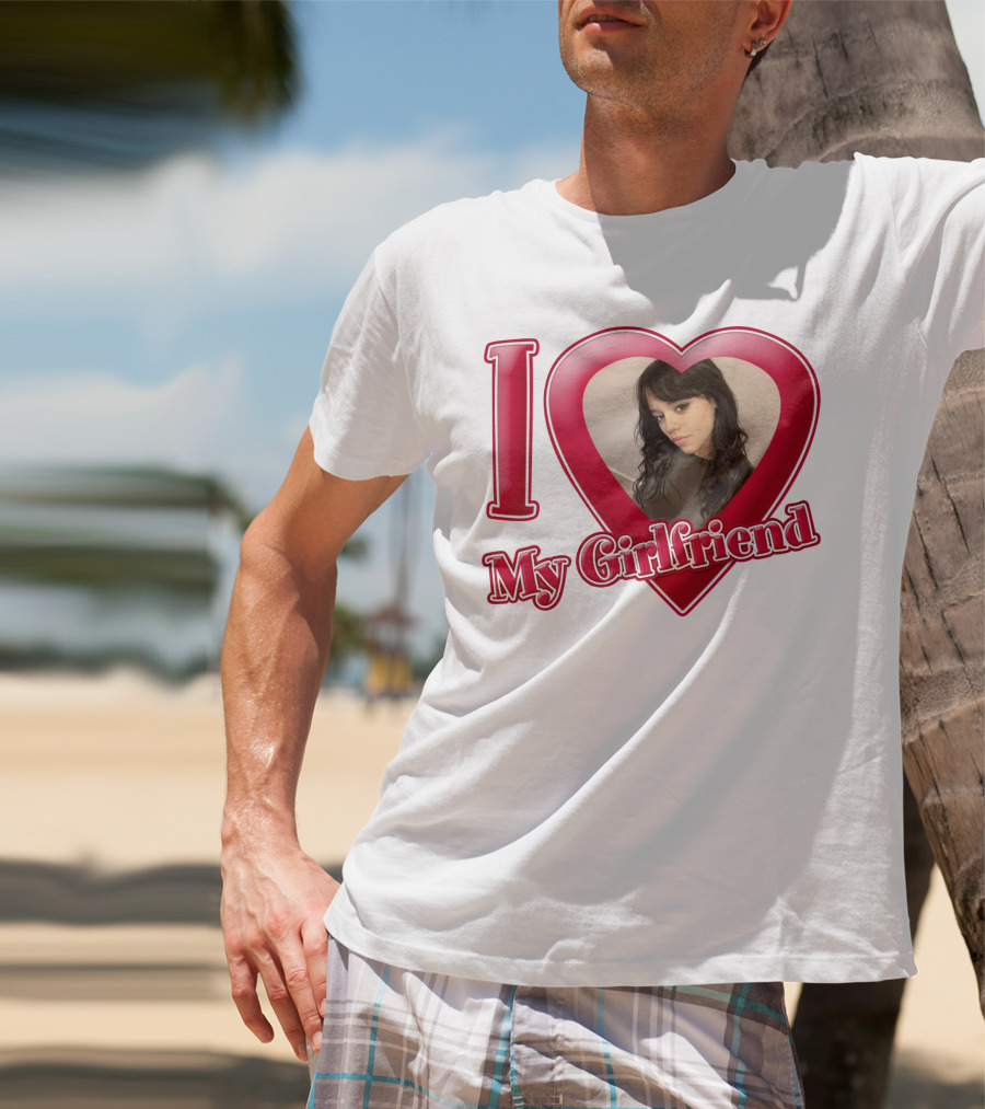 I Love My Girlfriend Jenna Ortega Heart Photo T-Shirt