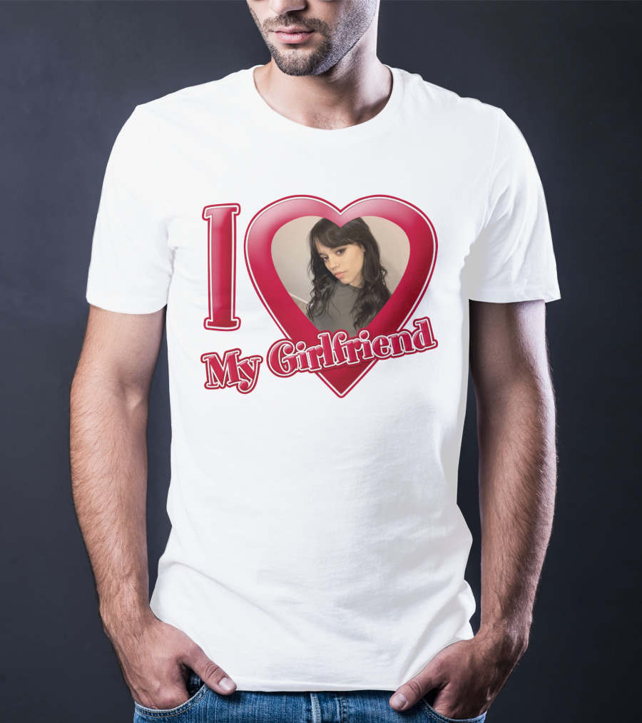I Love My Girlfriend Jenna Ortega Heart Photo T-Shirt