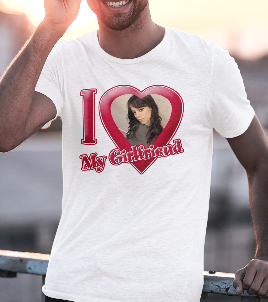I Love My Girlfriend Jenna Ortega Heart Photo T-Shirt