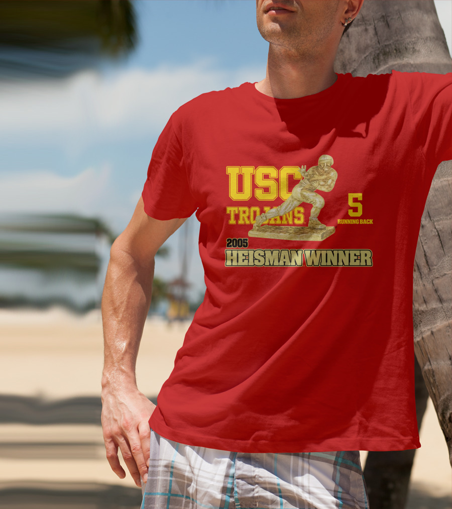 USC Trojans 5 Running Back 2005 Heisman Winner Football Achievement T-Shirt