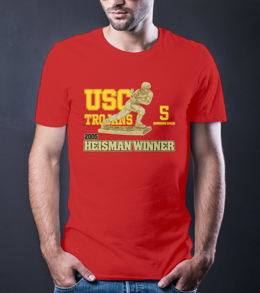 USC Trojans 5 Running Back 2005 Heisman Winner Football Achievement T-Shirt