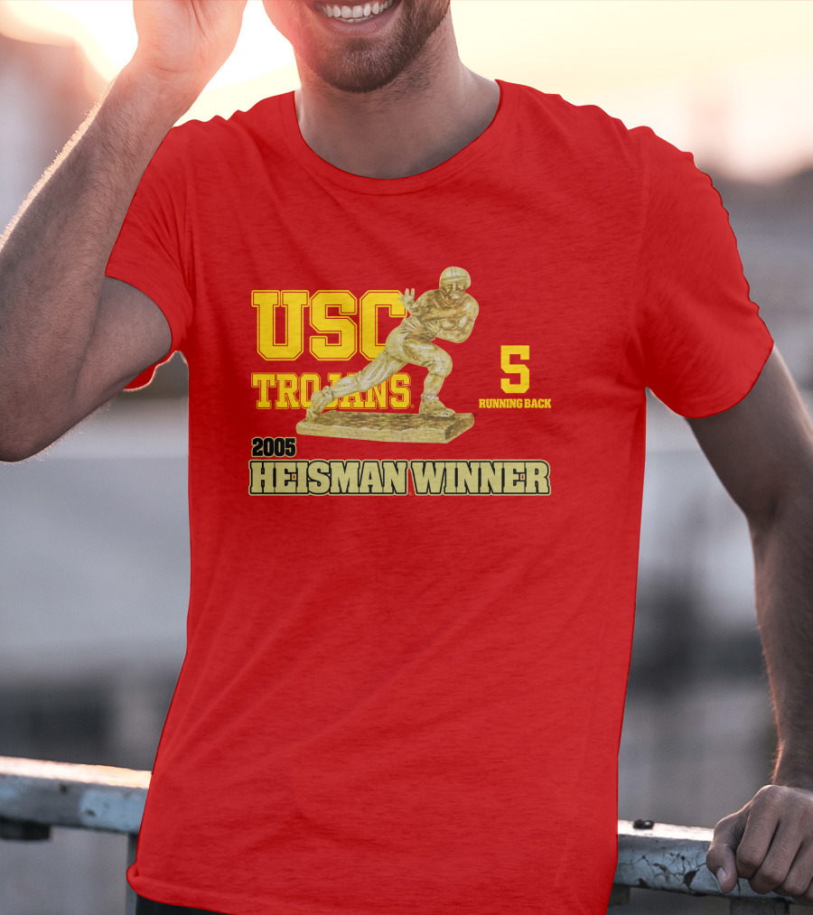 USC Trojans 5 Running Back 2005 Heisman Winner Football Achievement T-Shirt