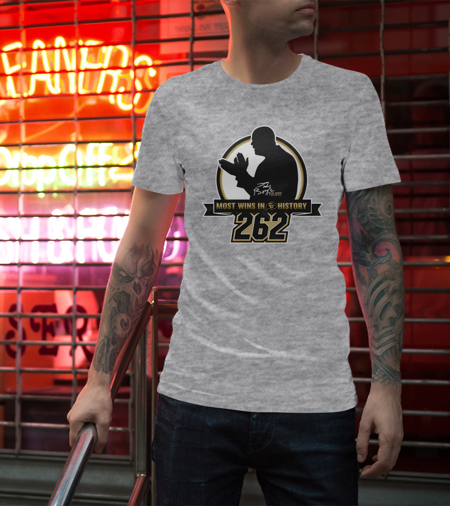 Most Wins In CU History 262 Coach Tad Boyle T-Shirt