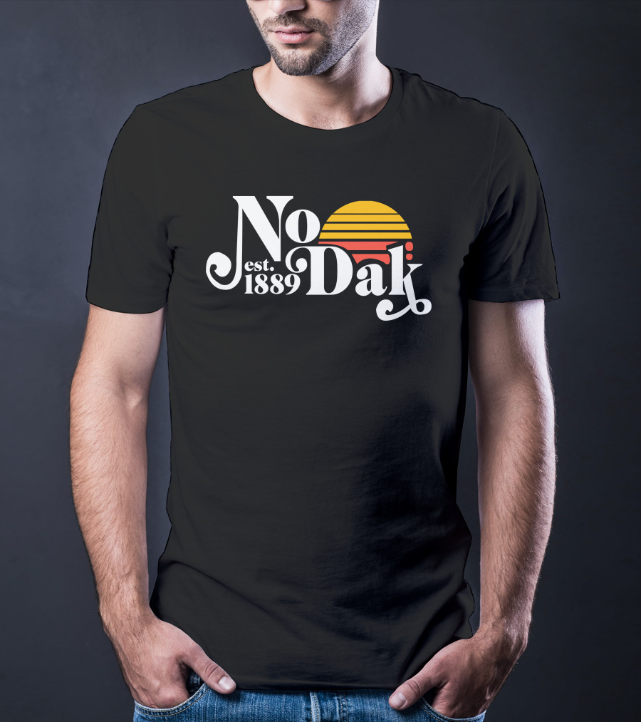 No Dak Est 1889 Retro Sunset T-Shirt