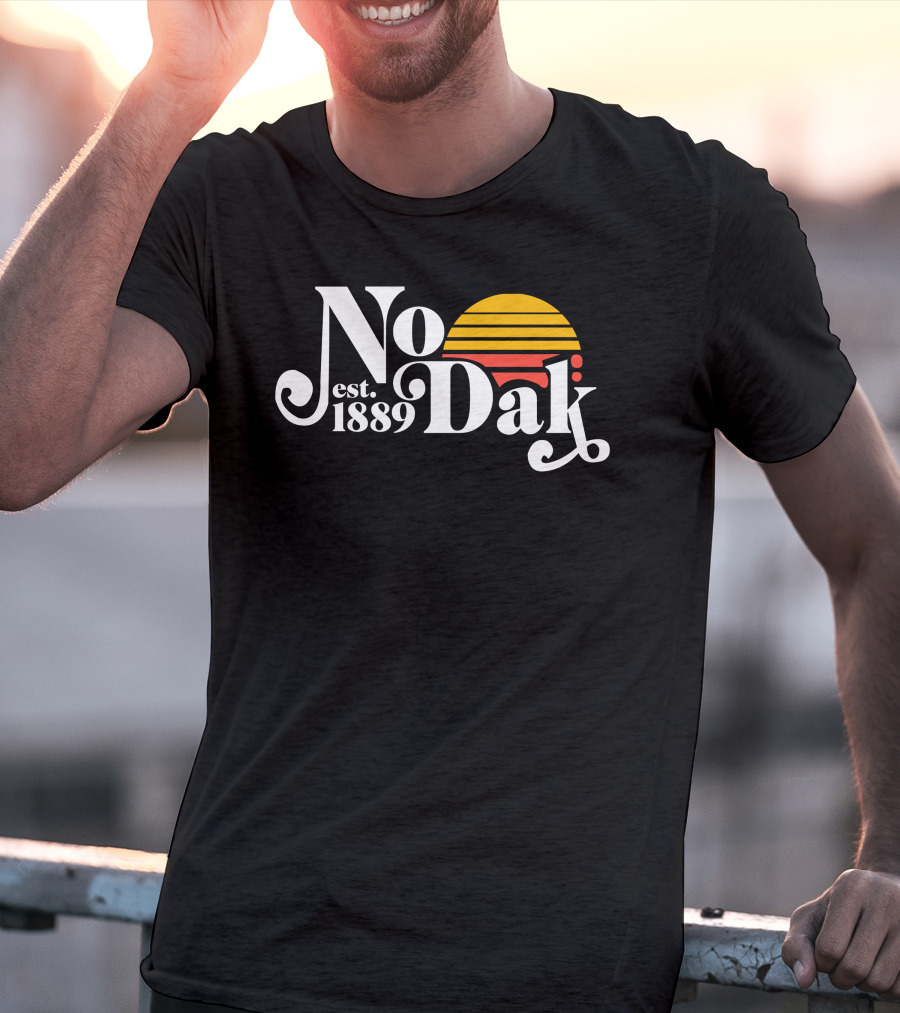 No Dak Est 1889 Retro Sunset T-Shirt