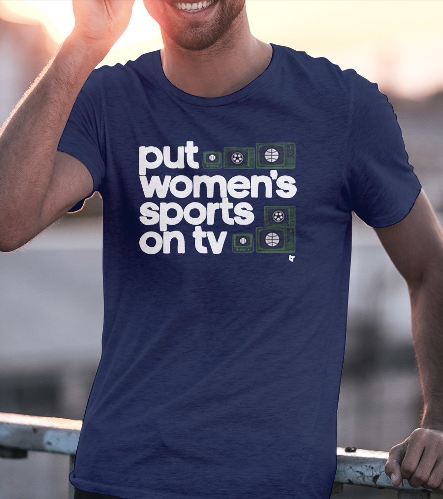 Put Women's Sports On TV Vintage Television T-Shirt