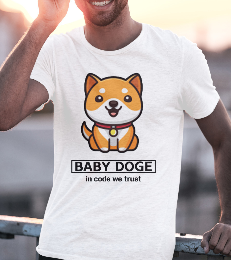 Baby Doge In Code We Trust Kawaii Shiba Inu Puppy T-Shirt