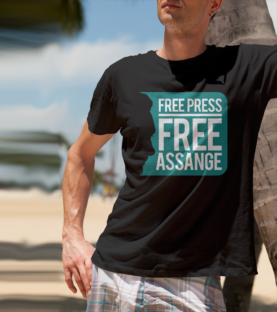 Free Press Free Assange Silhouette Campaign T-Shirt