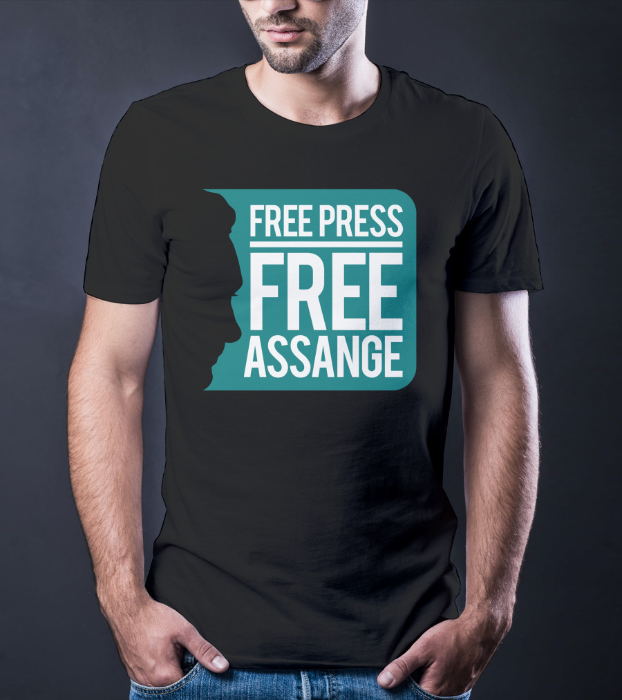 Free Press Free Assange Silhouette Campaign T-Shirt