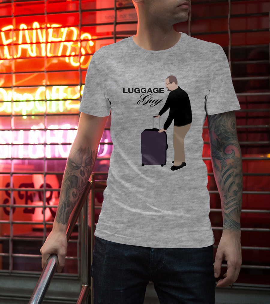 Luggage Guy Barstool Icon With Rolling Suitcase T-Shirt