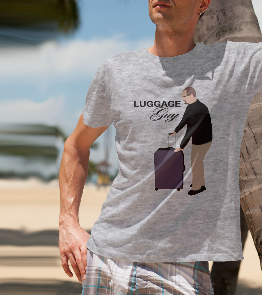 Luggage Guy Barstool Icon With Rolling Suitcase T-Shirt