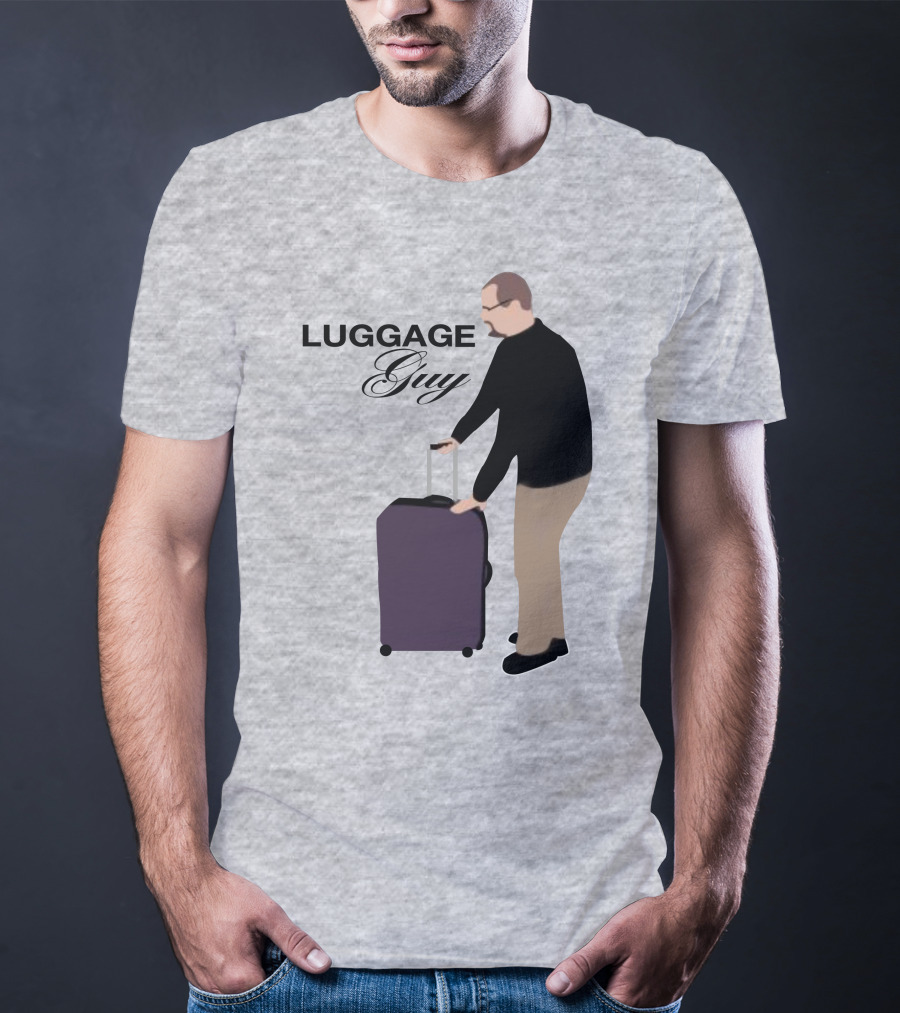 Luggage Guy Barstool Icon With Rolling Suitcase T-Shirt